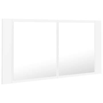 LED Bathroom Mirror Cabinet White 90x12x45 cm | Hipomarket