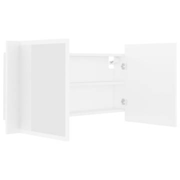 LED Bathroom Mirror Cabinet White 90x12x45 cm | Hipomarket