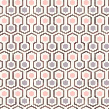 Noordwand Good Vibes Hexagon Wallpaper - Pink & Purple