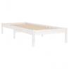 White Solid Wood Bed Frame 90x190 cm - Stylish & Sturdy Design