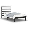 Black Solid Wood Bed Frame - 75x190 cm Small Single