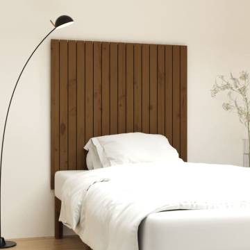 Elegant Honey Brown Wall Headboard - Solid Pine Wood Design