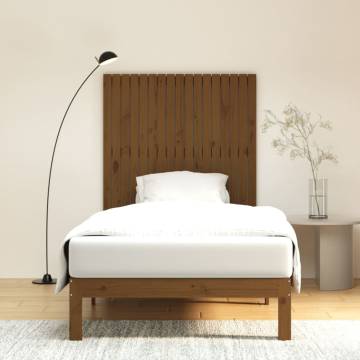 Elegant Honey Brown Wall Headboard - Solid Pine Wood Design