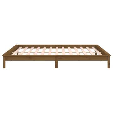 LED Bed Frame Honey Brown 160x200 cm - Solid Wood Design