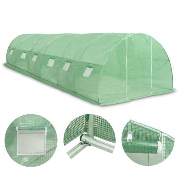 Spacious Greenhouse 27m² - 900x300x200 cm for Hobby Gardening