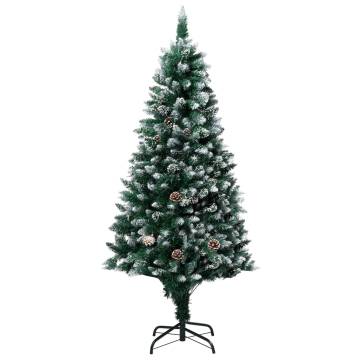 Pre-lit 210 cm Artificial Christmas Tree with Ball Set & Pine Cones