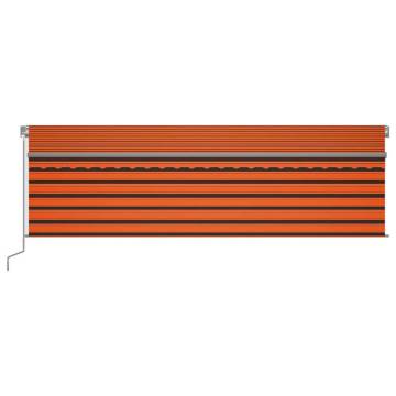 Manual Retractable Awning 5x3m Orange & Brown - Hipomarket