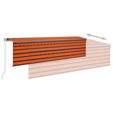 Manual Retractable Awning 5x3m Orange & Brown - Hipomarket