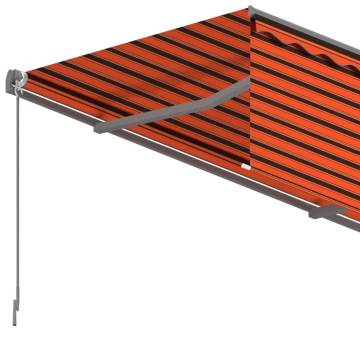 Manual Retractable Awning 5x3m Orange & Brown - Hipomarket