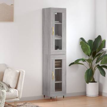 Stylish Highboard Grey Sonoma - 180 cm Engineered Wood