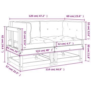 Corner Sofas with Cushions - Grey Solid Wood Pine | HipoMarket