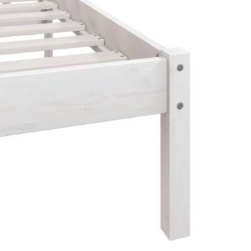 White Solid Pine Bed Frame 140x190 cm - Hipomarket UK