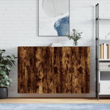 Wall Mounted Cabinets 2 pcs Smoked Oak - Stylish Storage Solution