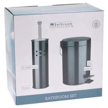 Excellent Houseware 2-Piece Bathroom Set - Stainless Steel Black