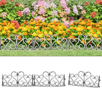 Lawn Edgings 17 pcs Silver 10 m PP - Durable Garden Fencing