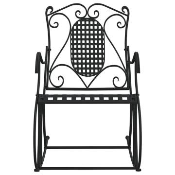 Rocking Bench 84 cm Black Steel | Stylish Outdoor Seating