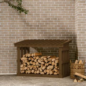 Firewood Rack Honey Brown | Solid Pine Wood Storage Solution