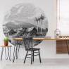 WallArt Wallpaper Circle - Guadeloupe Landscape 190 cm | HipoMarket