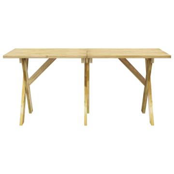 Garden Table 160x73x70 cm - Durable Impregnated Pinewood