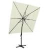 4-Tier Parasol with Aluminium Pole Sand 250x250 cm Colour sand Quantity in Package 1 