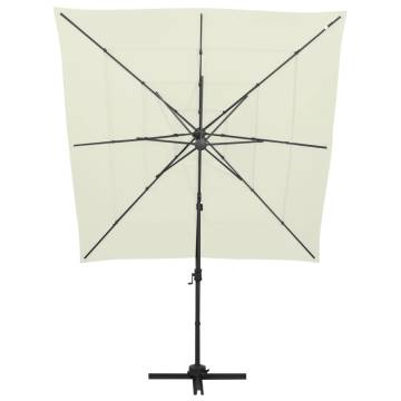 4-Tier Parasol with Aluminium Pole - Sand 250x250 cm