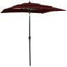 3-Tier Parasol with Aluminium Pole Bordeaux Red 2x2 m Colour bordeaux red Size 2 x 2 m Quantity in Package 1 