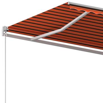 Manual Retractable Awning 400x350 cm - Orange & Brown | HipoMarket