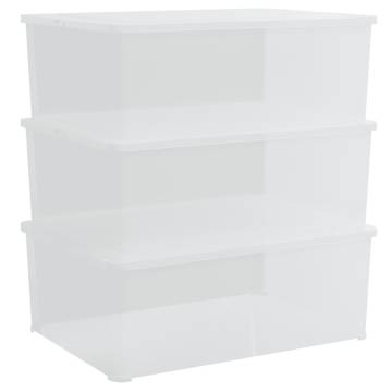 Plastic Storage Boxes 3 pcs 10 L Stackable | HipoMarket UK