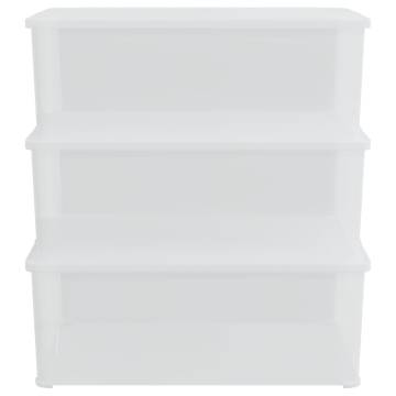 Plastic Storage Boxes 3 pcs 10 L Stackable | HipoMarket UK