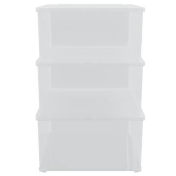 Plastic Storage Boxes 3 pcs 10 L Stackable | HipoMarket UK