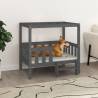 Dog Bed Grey 95.5x73.5x90 cm Solid Wood Pine Colour grey Size 95.5 x 73.5 x 90 cm 