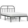 Metal Bed Frame with Headboard - Black Small Double 120x190 cm