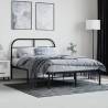 Metal Bed Frame with Headboard - Black Small Double 120x190 cm