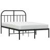 Metal Bed Frame with Headboard - Black Small Double 120x190 cm