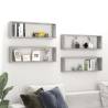 Wall Cube Shelf 4 pcs Concrete Grey 80x15x26.5 cm Engineered Wood Colour concrete grey Size 80 x 15 x 26.5 cm Quantity in Package 4 Number of Pieces 1 