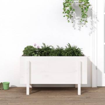 Garden Raised Bed White 101x50x57 cm Solid Wood Pine - Hipomarket