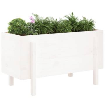 Garden Raised Bed White 101x50x57 cm Solid Wood Pine - Hipomarket