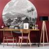 WallArt Wallpaper Circle - Guadeloupe Landscape 190 cm | HipoMarket