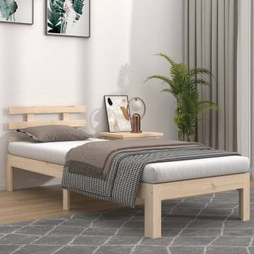 Solid Wood Bed Frame 100x200 cm | Stylish & Sturdy Design