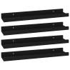 Stylish Wall Shelves 4 pcs Black - 40x9x3 cm | HiPoMarket UK