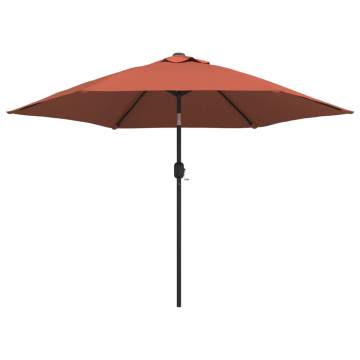 Terracotta Outdoor Parasol with Metal Pole - 300 cm