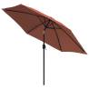 Terracotta Outdoor Parasol with Metal Pole - 300 cm