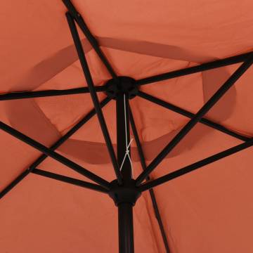 Terracotta Outdoor Parasol with Metal Pole - 300 cm