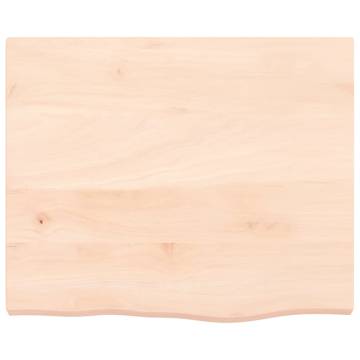 Untreated Solid Oak Table Top 60x50x(2-4) cm - Hipomarket UK