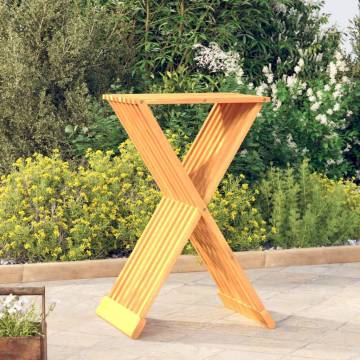 Stylish Folding Stool - Solid Teak Wood - 40x32.5x70 cm