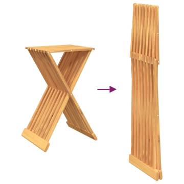 Stylish Folding Stool - Solid Teak Wood - 40x32.5x70 cm