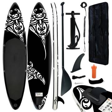 Inflatable Stand Up Paddleboard Set - Black 366x76x15 cm