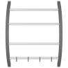 Aluminium Towel Rack with Hooks - Silver 56x16x72 cm