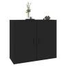 Elegant Black Sideboard | 80x33x70 cm Engineered Wood