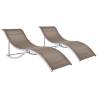 Folding Sun Loungers 2 pcs - Taupe Textilene | HipoMarket